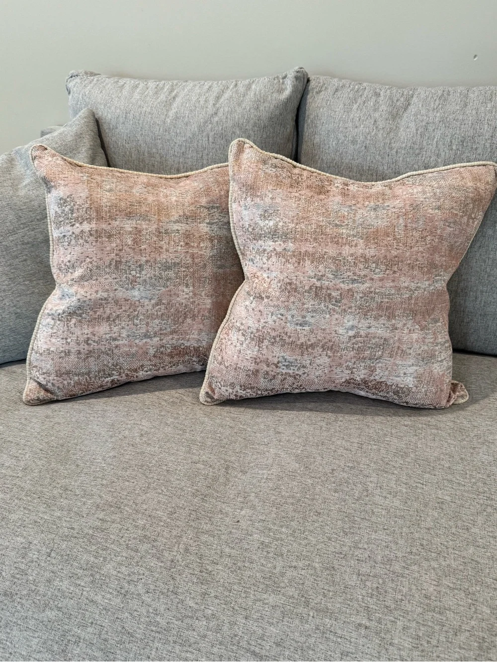 🔹 Abstract Pink & Gray Accent Pillow Covers (set of 2)